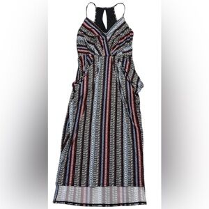 Women's Sleeveless Summer Vacation Long Dress‎ Pocket Blue pink Maxi Size Small